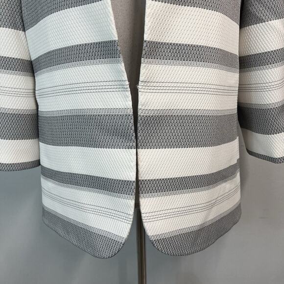 Preston & York Blazer Jacket Plus size 18 Black White Textured Striped Career - Picture 5 of 9